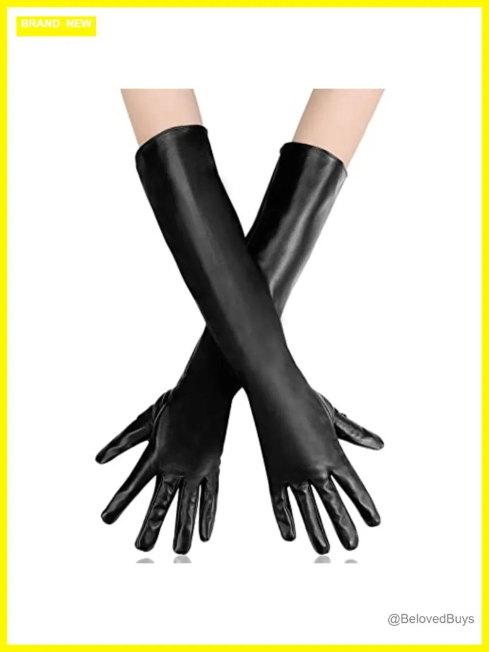 Faux Leather Elbow Length Opera Gloves for Women Touchscreen Dress Gloves